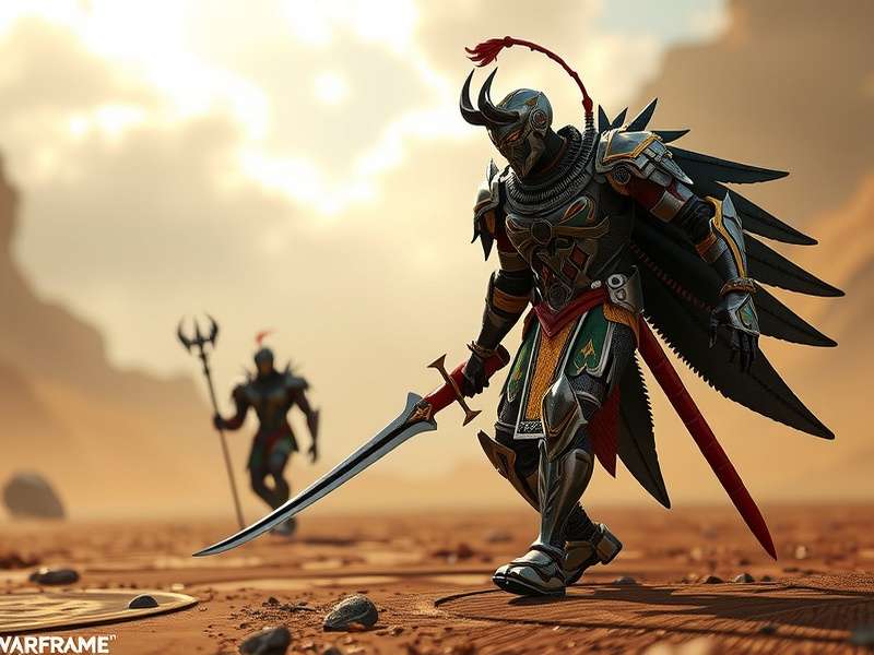 The Drifter exploring the surreal landscapes of the Duviri Paradox, riding a Kaithe