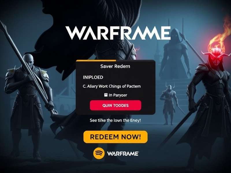 Warframe Promo Code Redemption Screen on Various Platforms