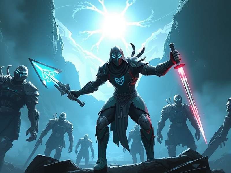 Warframe Excalibur standing on a spaceship with Game Pass logo overlay