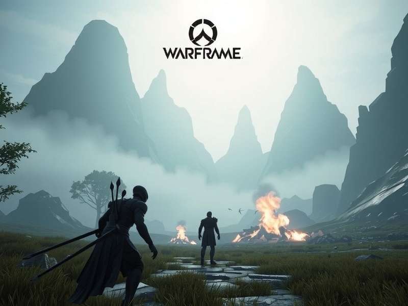 Warframe combat gameplay showing Excalibur fighting Sentients