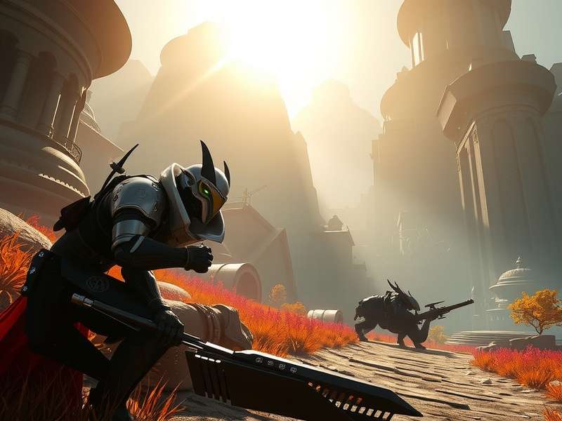 A squad of Warframes engaging in an Exterminate mission on a Grineer ship