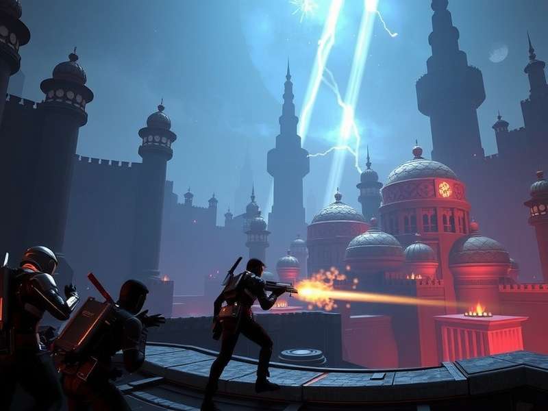 Warframe Gameplay Scene featuring Excalibur in action