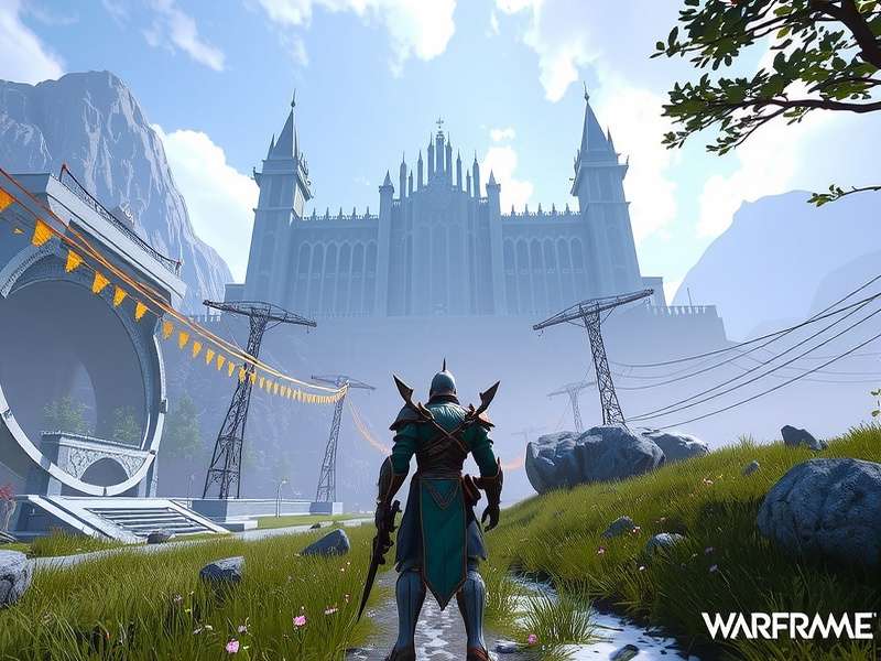 Advanced PC Warframe communication setup with multiple monitors