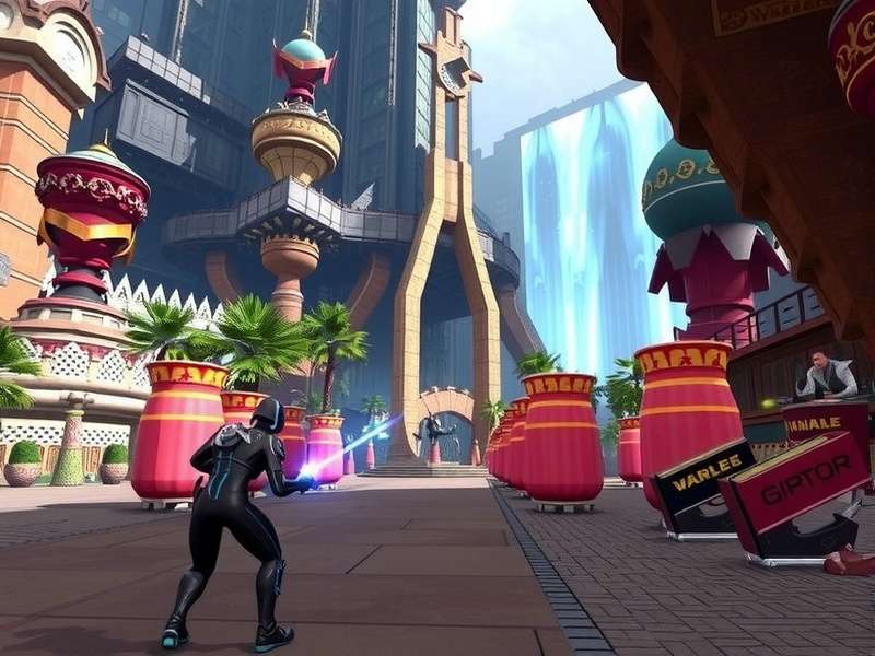 Teaser image for the upcoming Warframe expansion showing a new landscape and Warframe