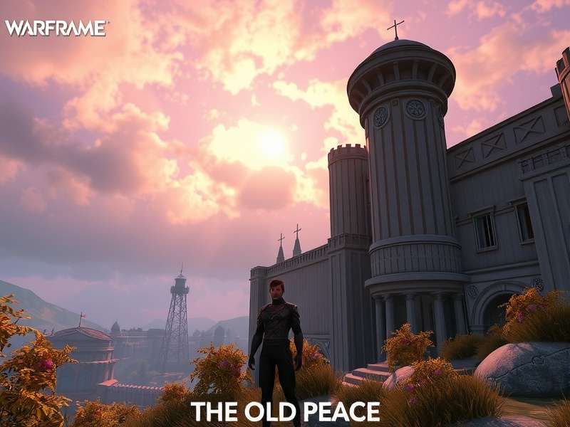 The Old Peace Warframe in action, emanating serene energy amidst combat