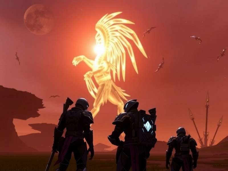 Four players in different futuristic armors cooperating in a brightly lit corridor