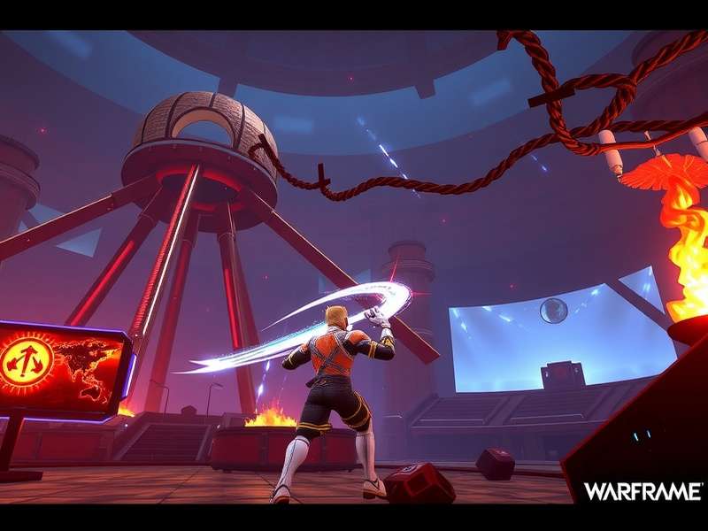 A squad of Tenno in different Warframes engaging in combat on a Corpus ship