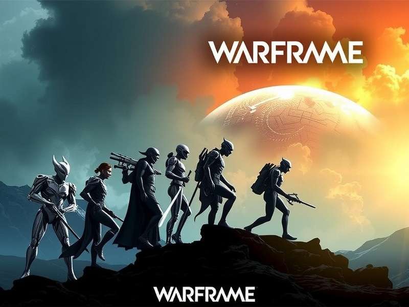 Early Warframe concept art showing Excalibur in a gritty, industrial setting