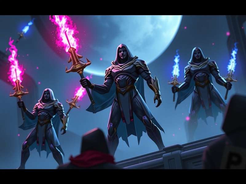 A squad of Tenno in Warframe battling Sentients on the Plains of Eidolon