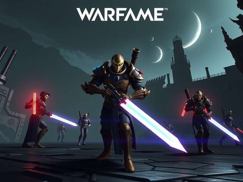 A squad of Tenno in various Warframes engaging in combat on the Plains of Eidolon