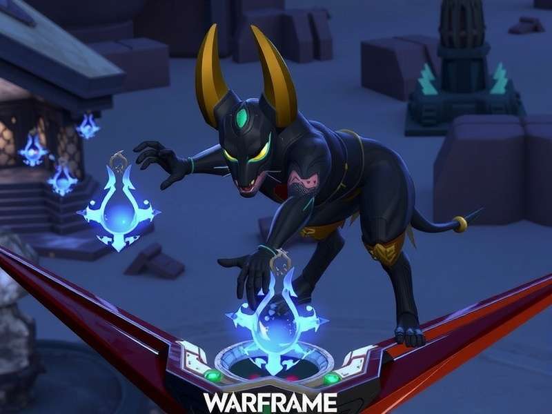 Ironmouse Warframe character standing in Orb Vallis with neon pink and blue effects