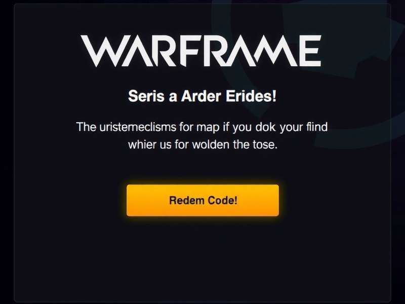 Warframe Code Redemption Screen on PC and Console