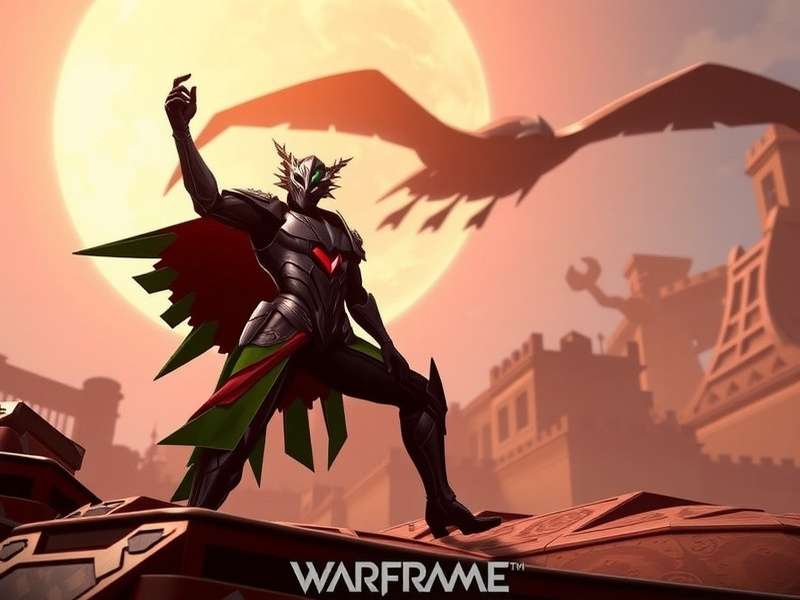 A futuristic warrior in armored suit representing a Warframe in action