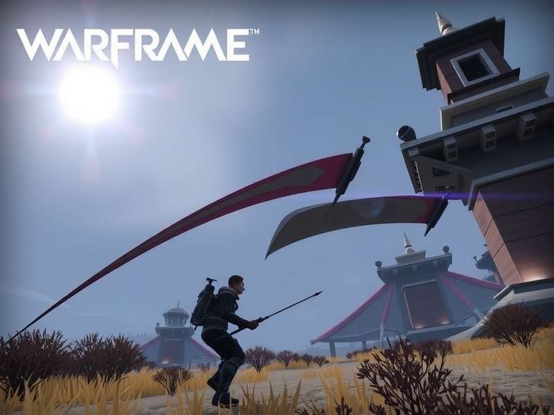 Warframe gameplay footage showing a Tenno in mid-air during a Corpus ship mission
