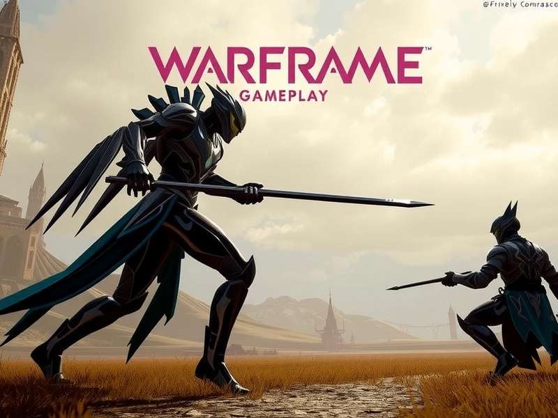 Warframe gameplay action scene with Warframe character in combat