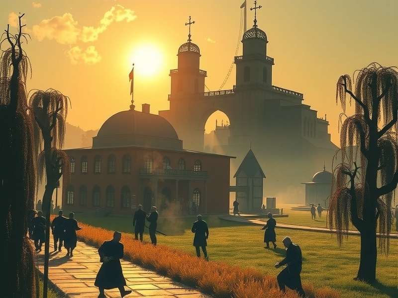 The Old Peace Warframe concept art featuring the Sentient and Tenno truce symbol